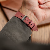 Charlbury V-Stitch Genuine Italian Leather Watch Strap - Rose