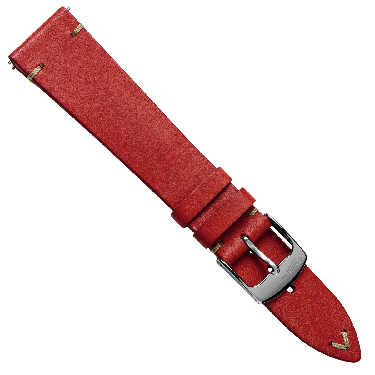 Charlbury V-Stitch Genuine Italian Leather Watch Strap - Poppy Red