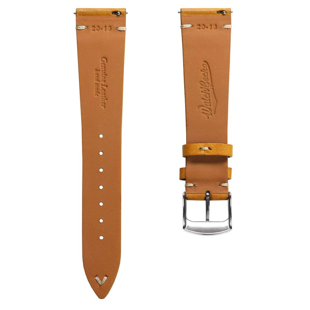 Finsbury Minerva Box Genuine Leather Watch Strap - Mustard