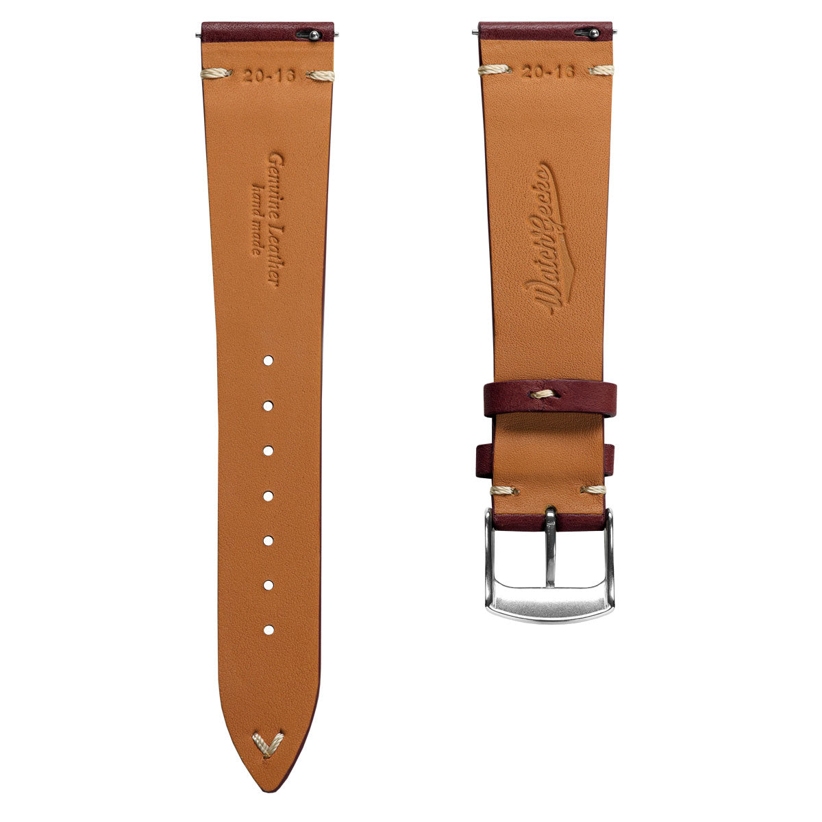 Finsbury Minerva Box Genuine Leather Watch Strap - Chestnut