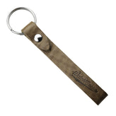 WatchGecko Branded Leather Keyring - Beige