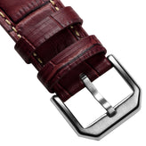 Carolina Gator Print Genuine Leather Watch Strap - Red