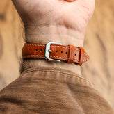 Tenby Classic Padded Genuine Leather Watch Strap  - Rust Brown