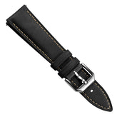 Whitby Vintage Padded Leather Watch Strap - Black