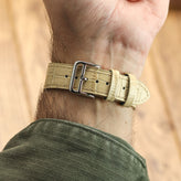 Brixham Special Buckle Gator Watch Strap - Beige