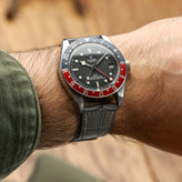 Brixham Special Buckle Gator Watch Strap - Grey on Tudor GMT