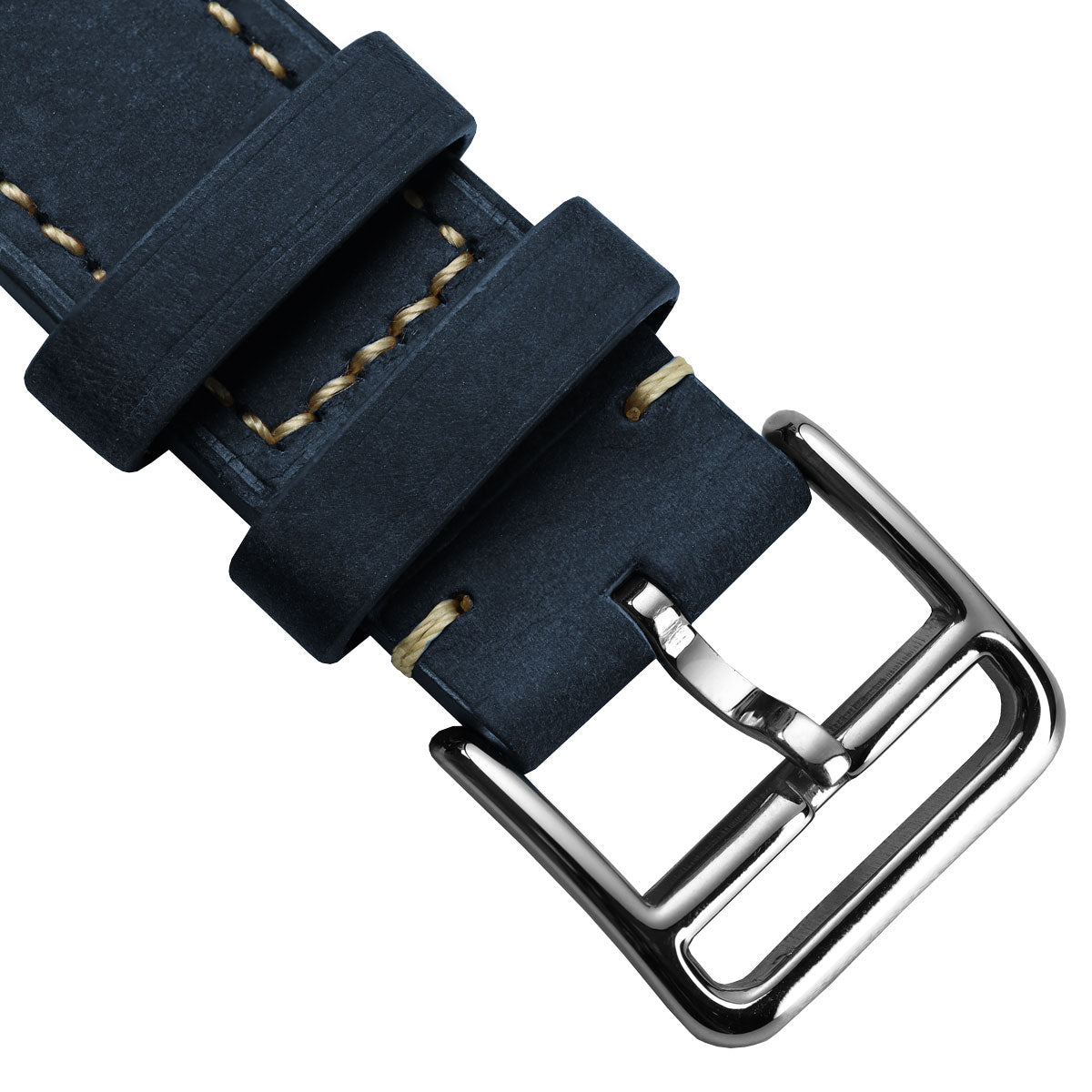 Brixham Special Buckle Crazy Horse Leather Watch Strap - Vintage Blue