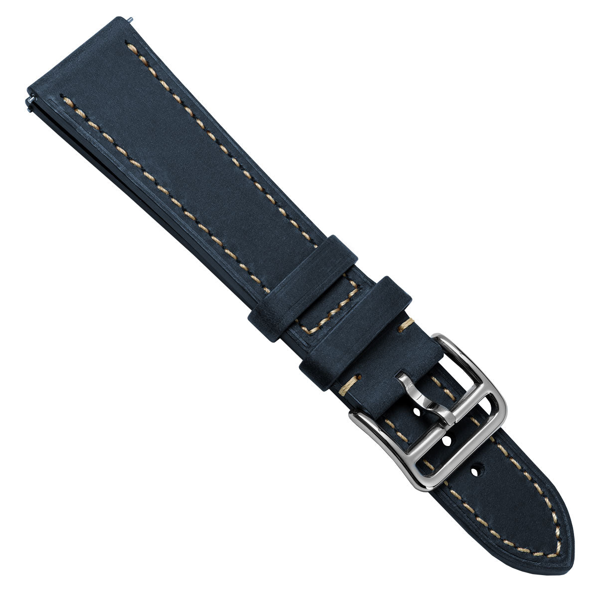 Brixham Special Buckle Classic Leather Watch Strap - Vintage Blue