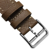 Brixham Special Buckle Saffiano Leather Watch Strap - Brown