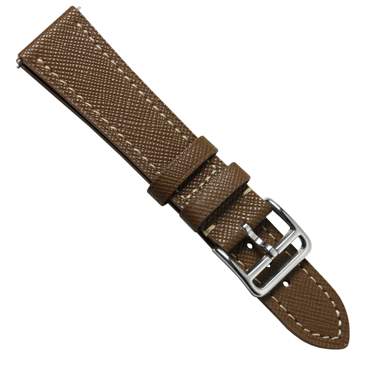 Brixham Special Buckle Saffiano Leather Watch Strap - Brown