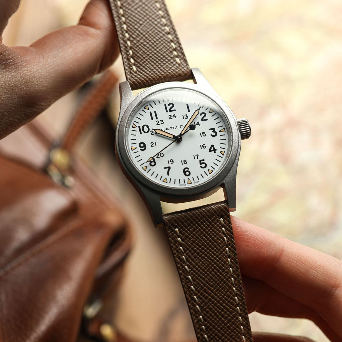 Brixham Special Buckle Classic Leather Watch Strap - Vintage Scarlet