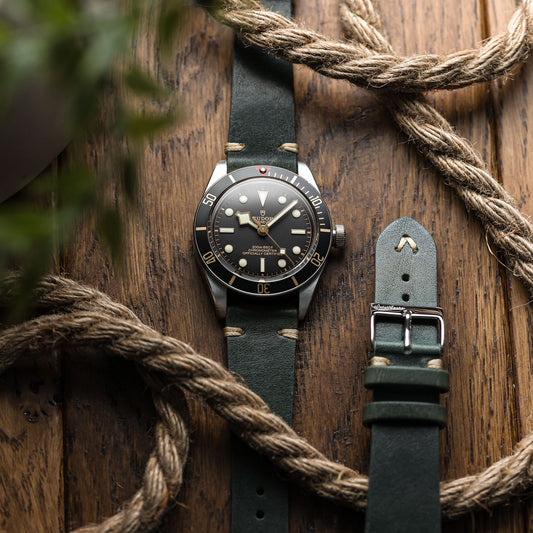 Classic Simple Handmade Italian Leather Watch Strap - Reef