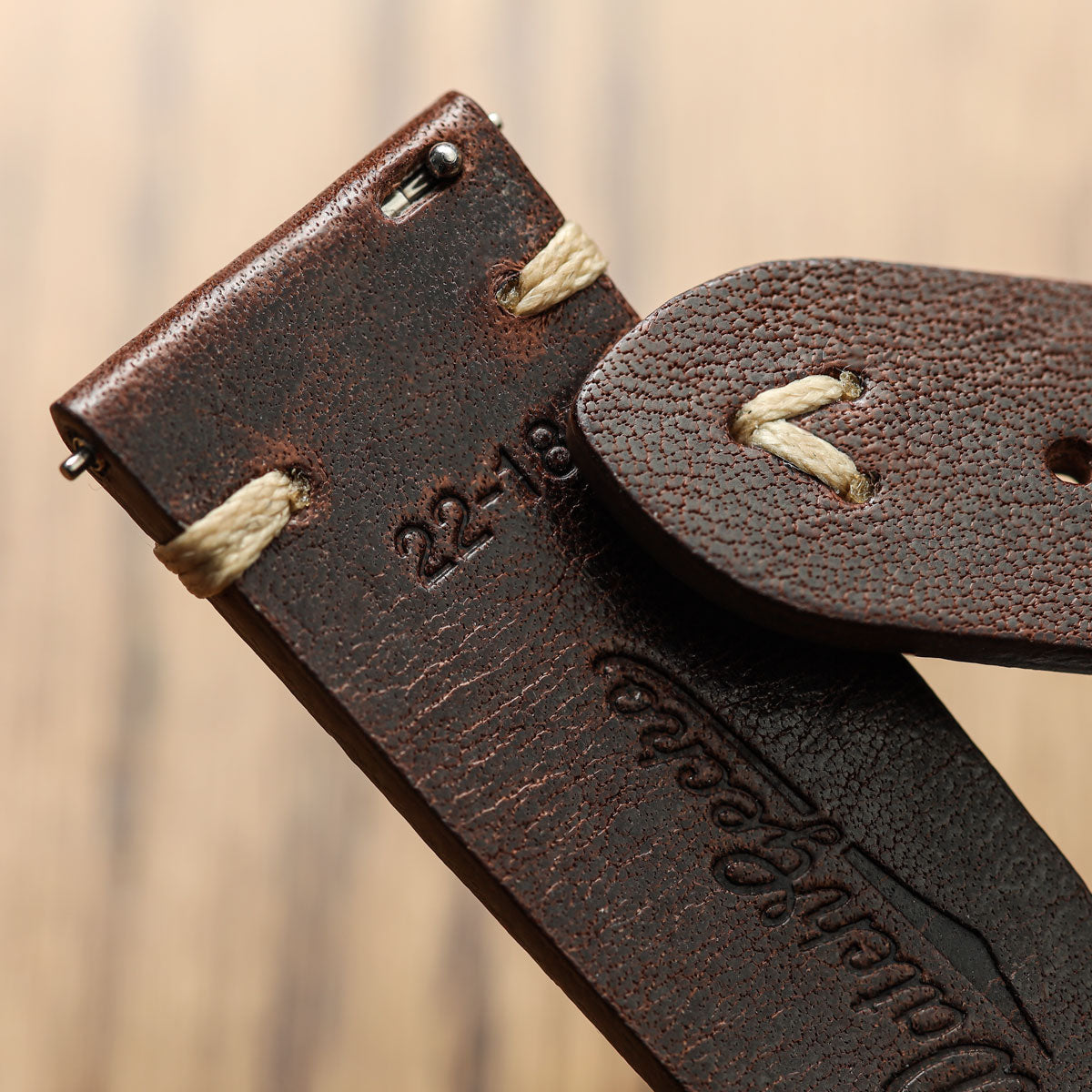 Classic Simple Handmade Italian Leather Watch Strap - Reddish Brown