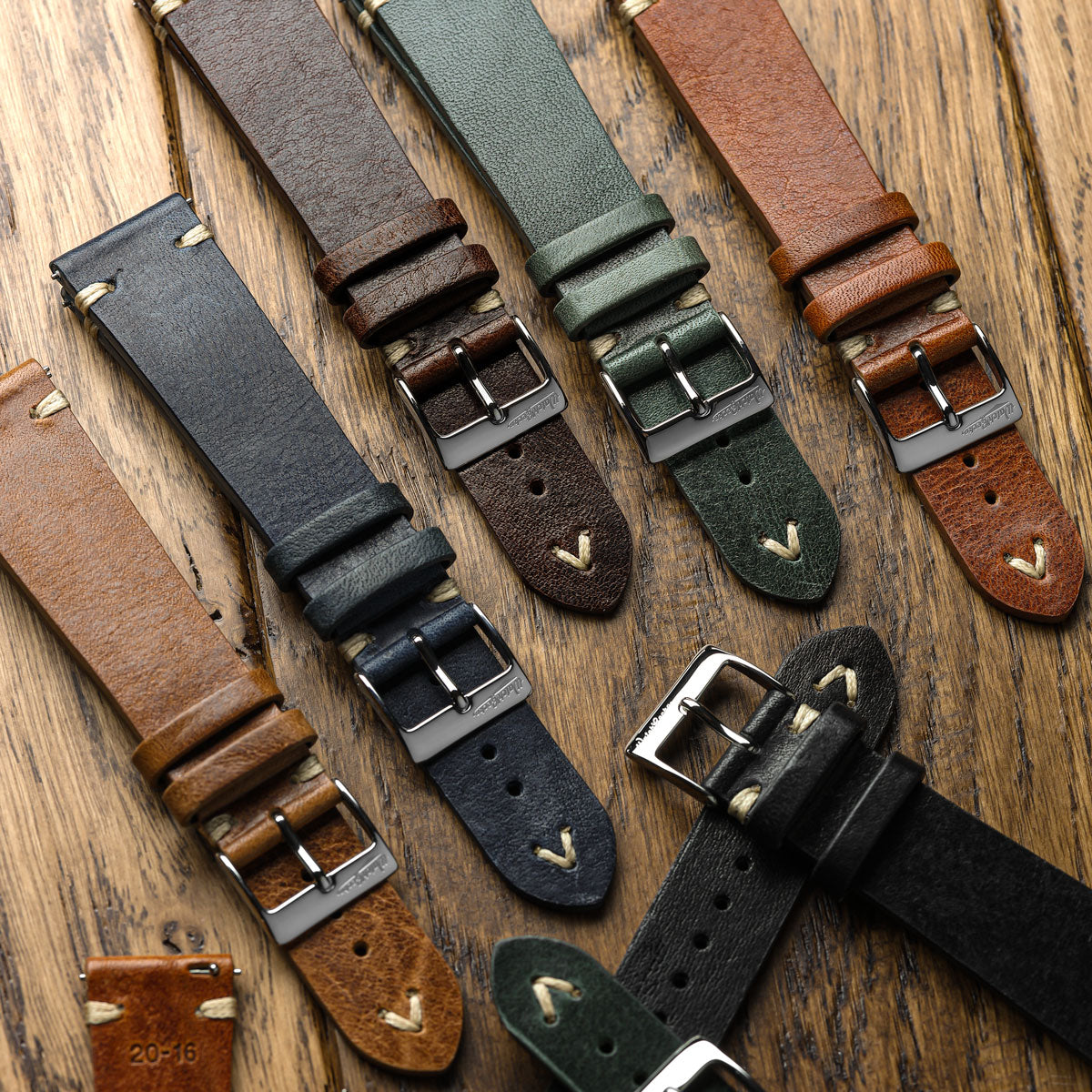 Classic Simple Handmade Italian Leather Watch Strap - Black