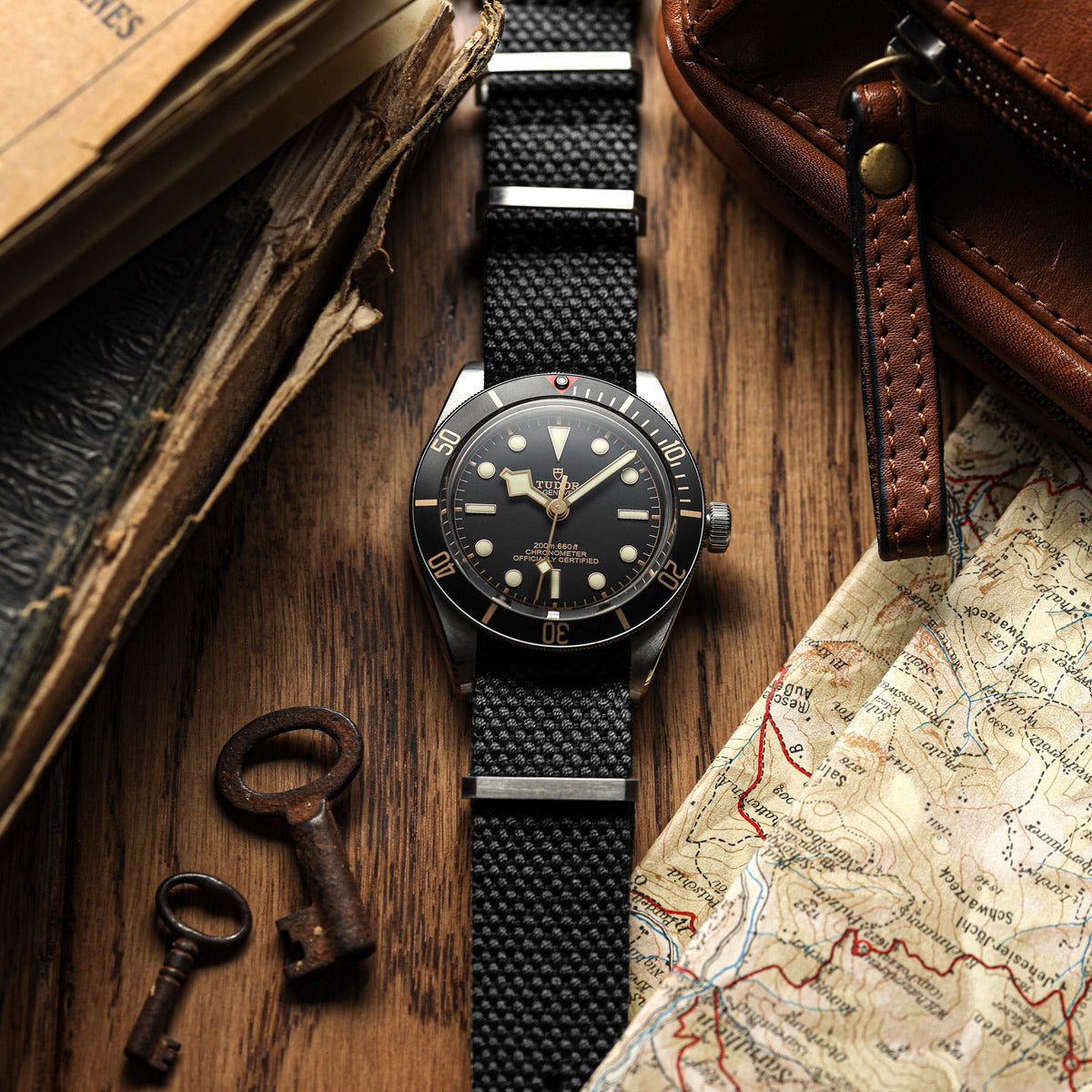 WatchGecko Braemore Military Nylon Watch Strap - Black