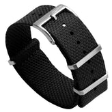 WatchGecko Braemore Military Nylon Watch Strap - Black