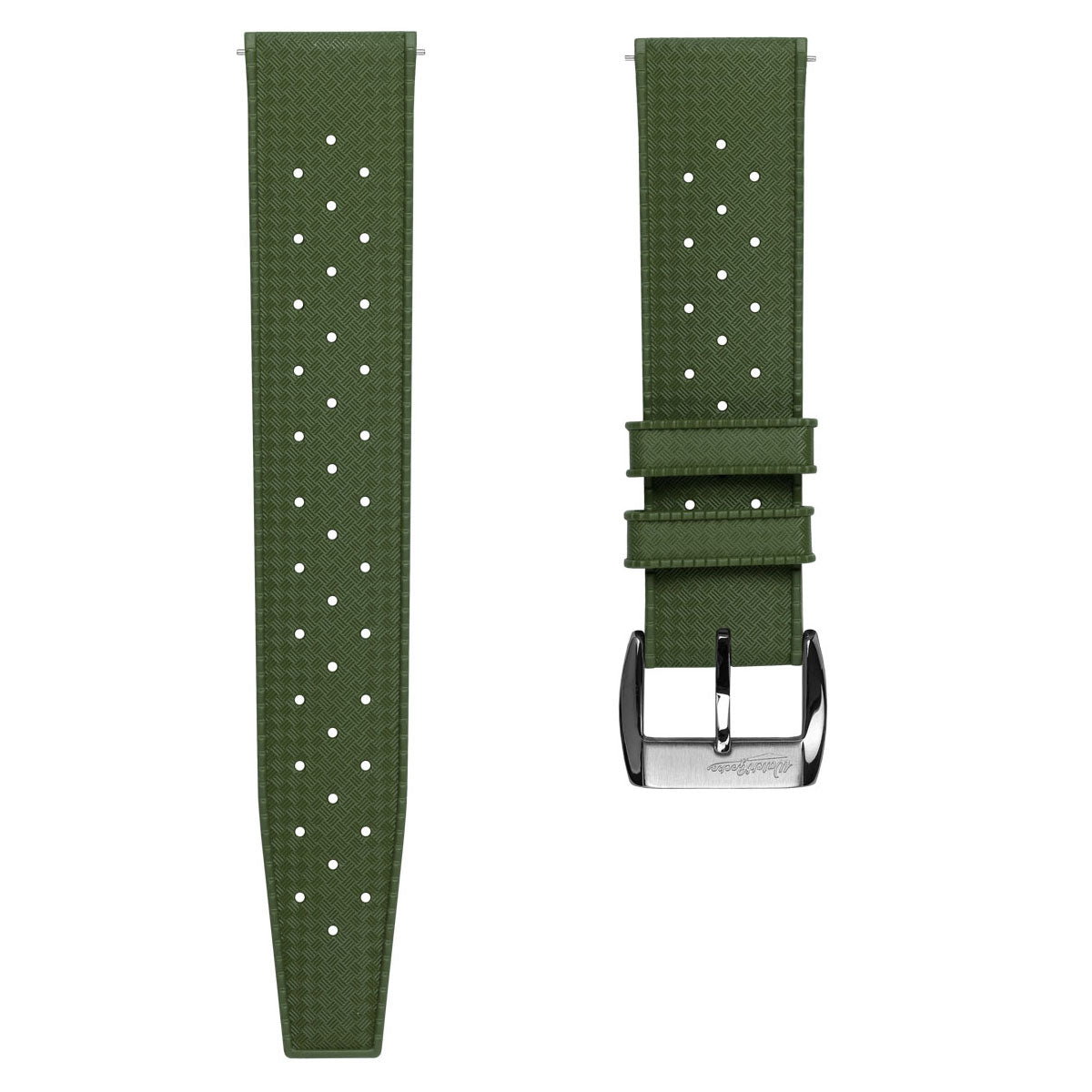 WatchGecko Vintage Tropical Style Rubber Watch Strap - Green