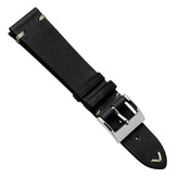 Vintage Cavallo Horse Leather Watch Strap - Chocolate Brown & Beige Stitching