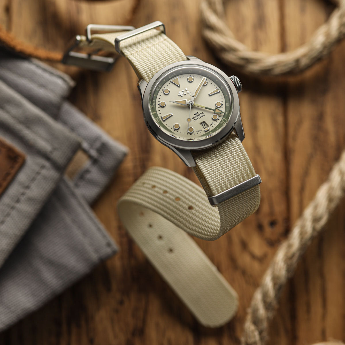 WatchGecko Ridge British Military Watch Strap - Beige