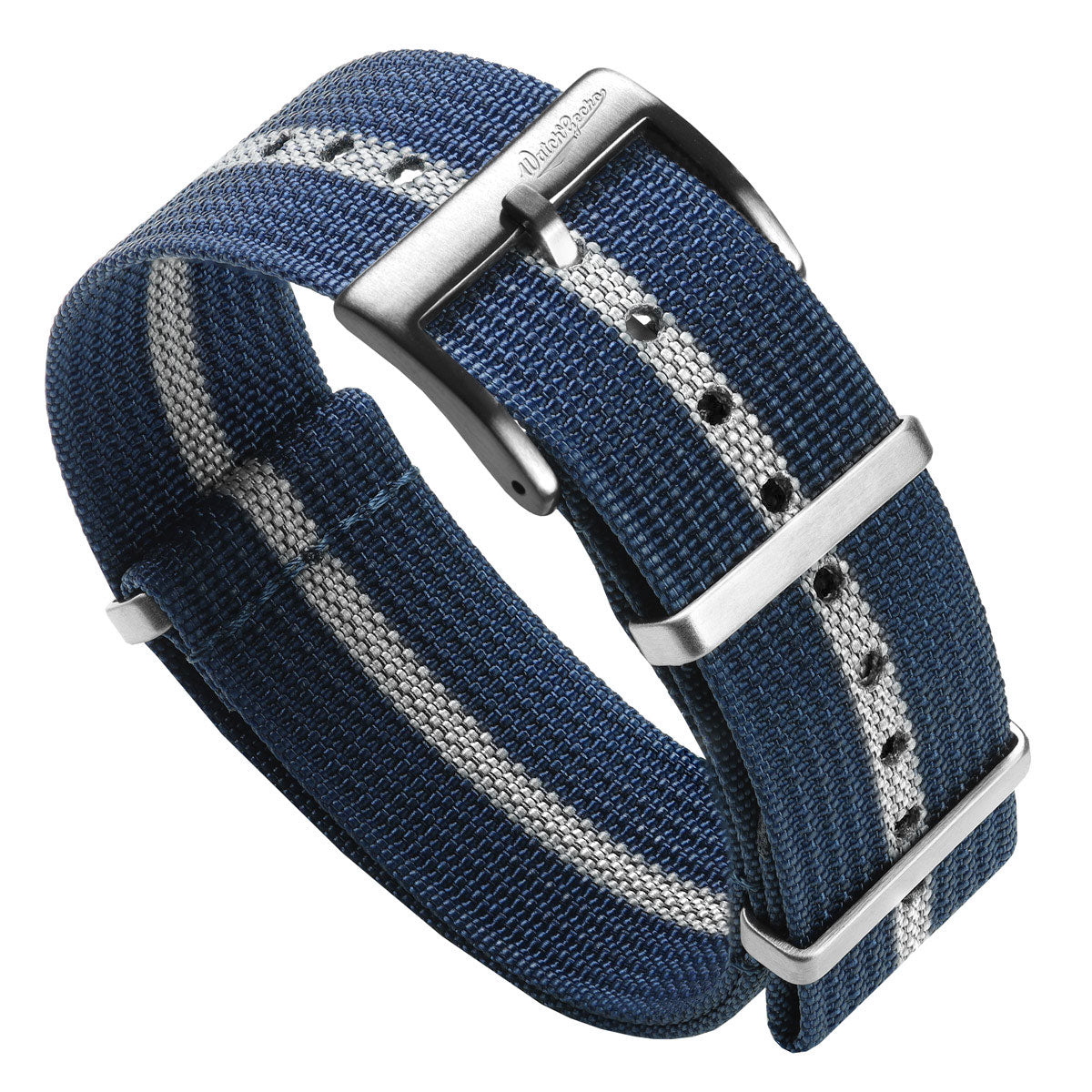 WatchGecko Ridge British Military Watch Strap - Navy & White Stripe