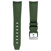 WatchGecko Curved Ends  Rubber Watch Strap - Green