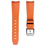 WatchGecko Curved Ends  Rubber Watch Strap - Orange