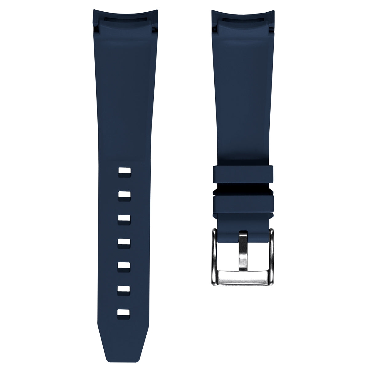 WatchGecko 41mm Tudor Black Bay Style Rubber Watch Strap -  Blue