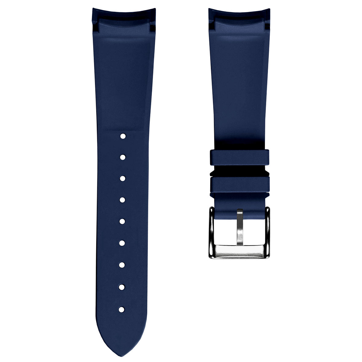 WatchGecko 41mm Tudor Black Bay Style Rubber Watch Strap -  Blue