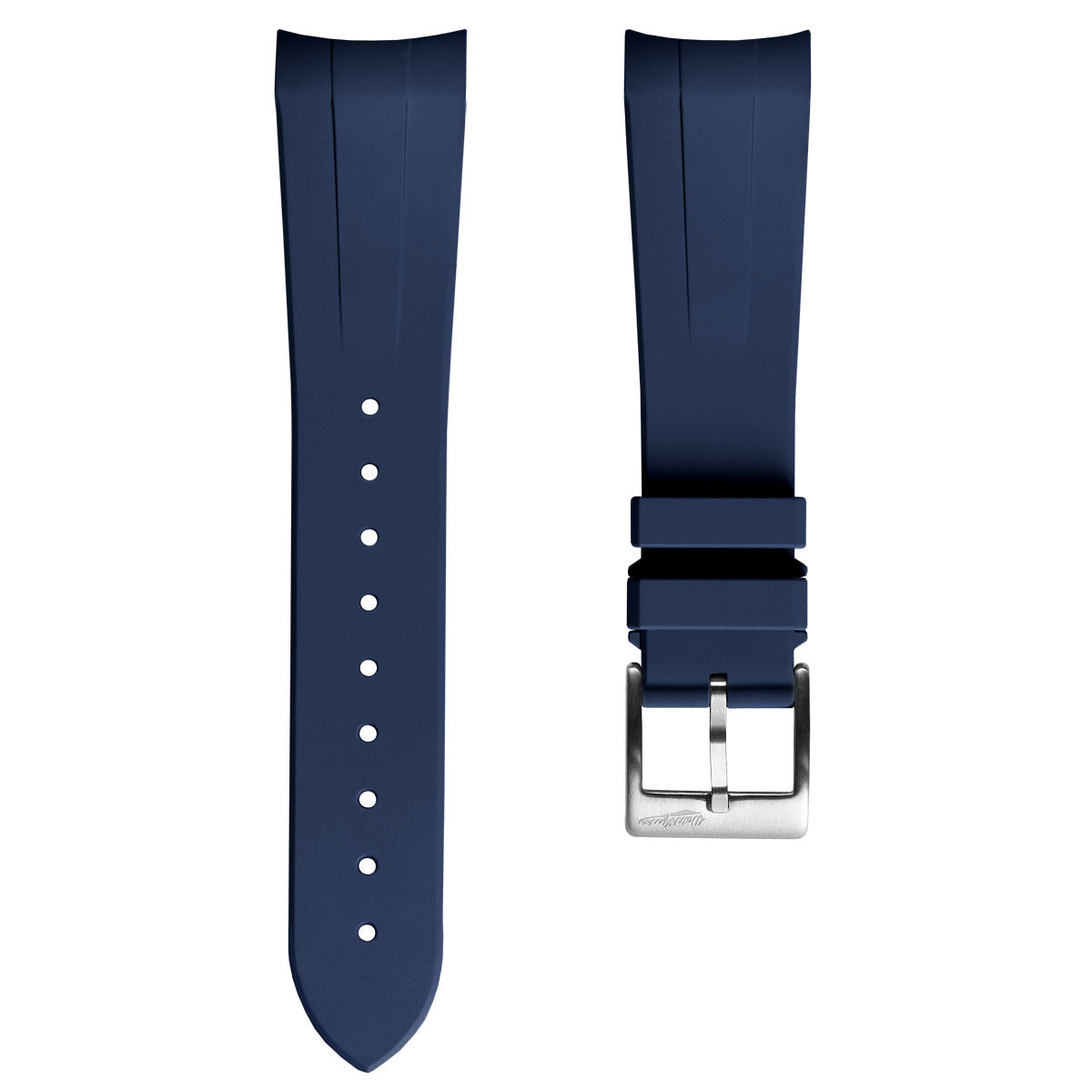 WatchGecko 41mm Tudor Black Bay Style Rubber Watch Strap -  Blue