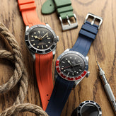 WatchGecko 41mm Tudor Black Bay Style Rubber Watch Strap -  Orange