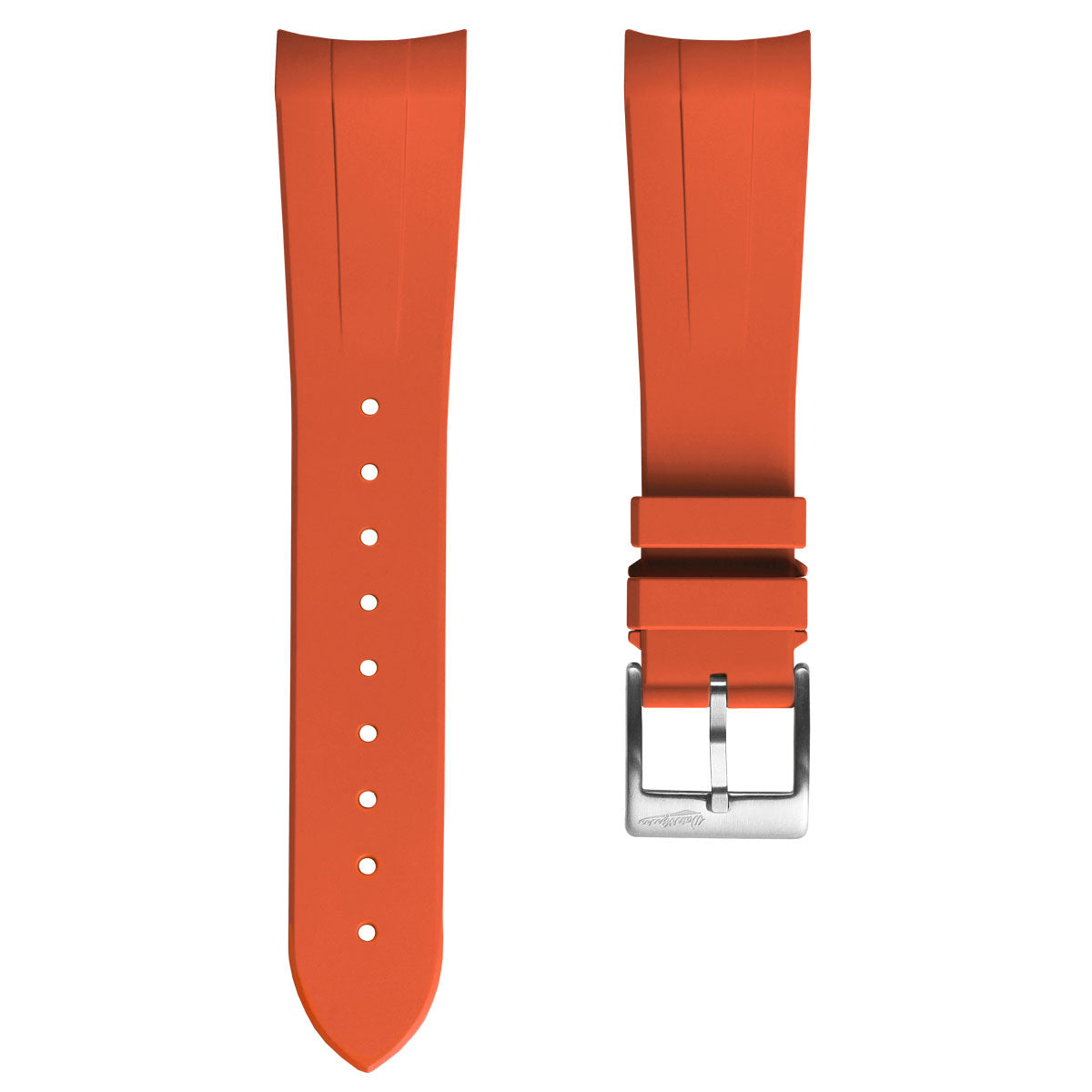 WatchGecko 41mm Tudor Black Bay Style Rubber Watch Strap -  Orange