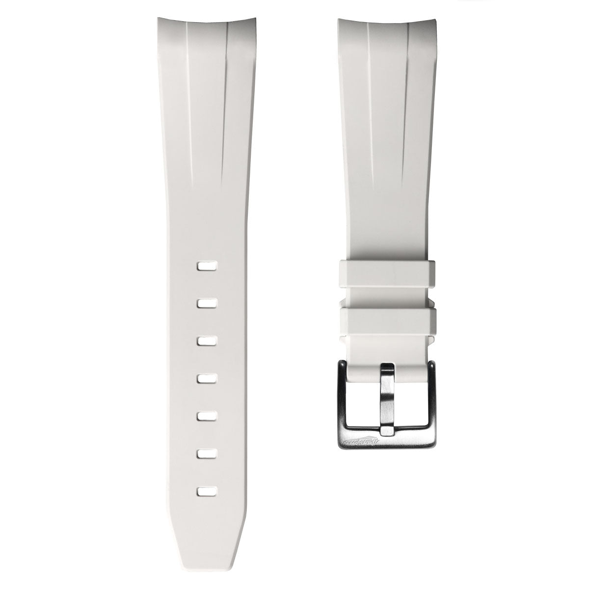 WatchGecko 41mm Tudor Black Bay Style Rubber Watch Strap -  White