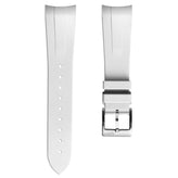 WatchGecko 41mm Tudor Black Bay Style Rubber Watch Strap -  White