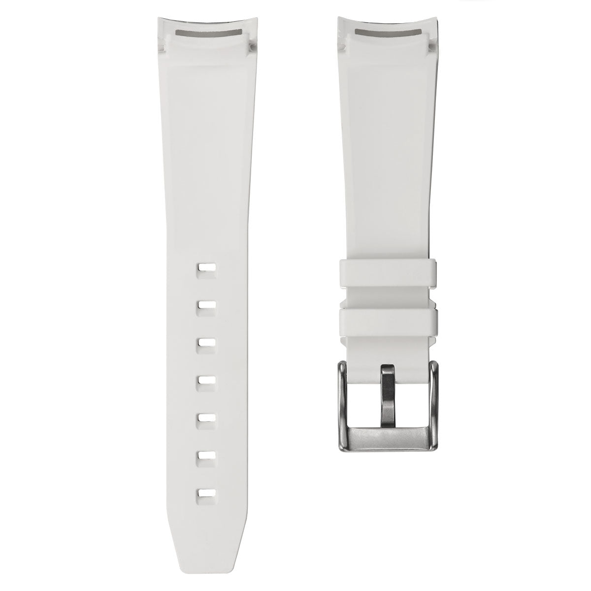 WatchGecko 41mm Tudor Black Bay Style Rubber Watch Strap -  White