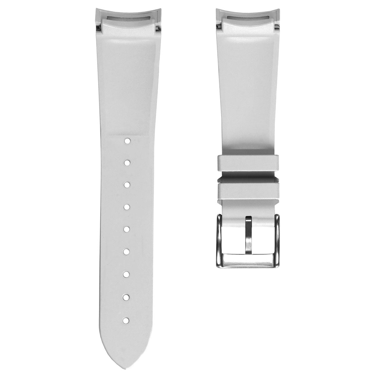 WatchGecko 41mm Tudor Black Bay Style Rubber Watch Strap -  White