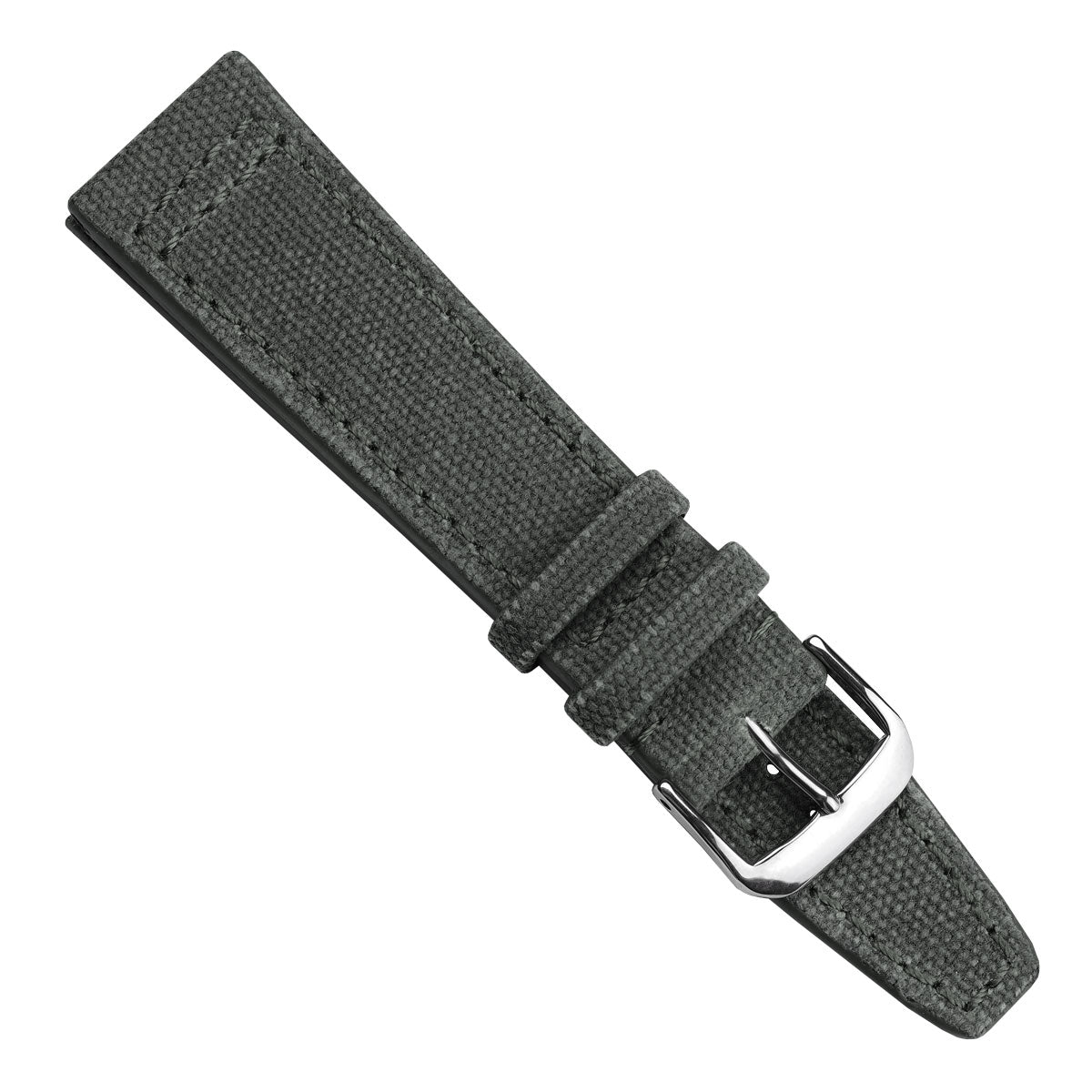 WatchGecko Two-Piece Canvas Watch Strap - Grey