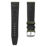 WatchGecko Two-Piece Canvas Watch Strap - Olive Green