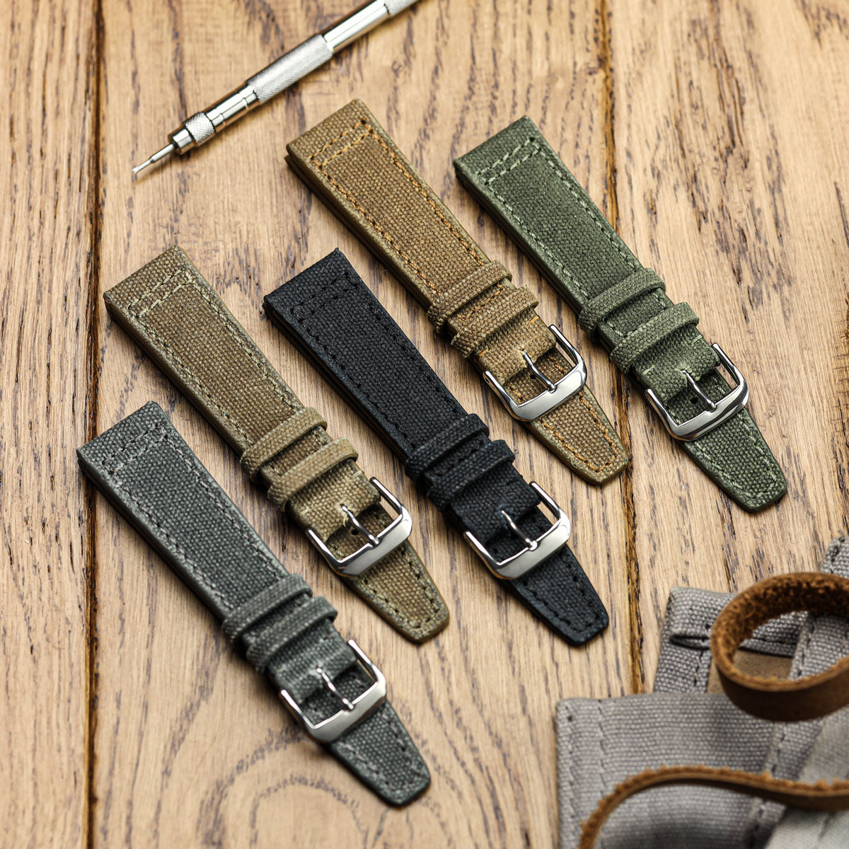 WatchGecko Two-Piece Canvas Watch Strap Range