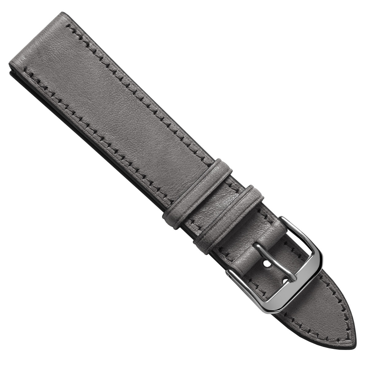 Camden Hand-Stitched Genuine Leather Watch Strap - Stone Grey