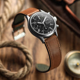 Camden Hand-Stitched Genuine Leather Watch Strap - Cognac on Sinn