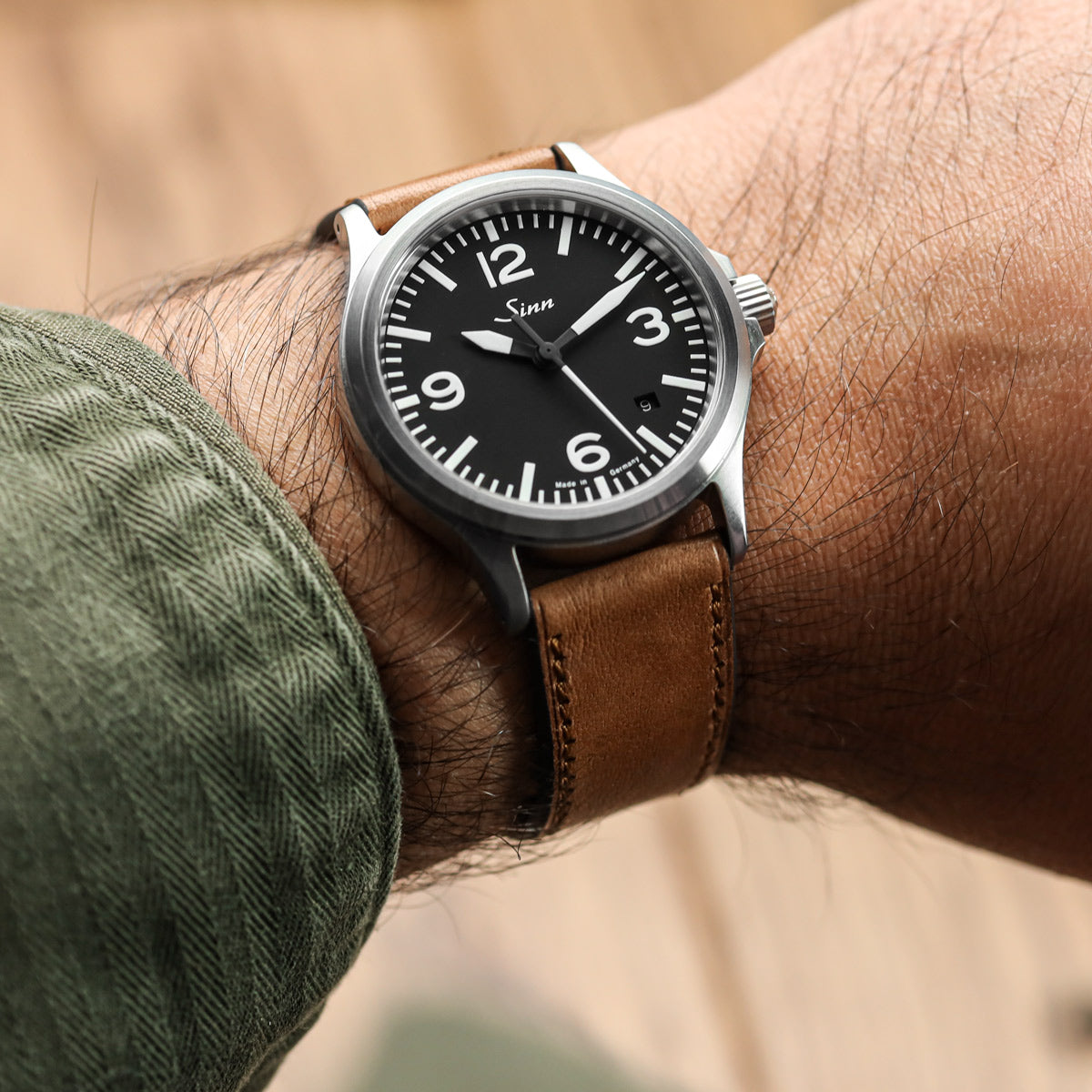 Camden Hand-Stitched Genuine Leather Watch Strap - Cognac on Sinn