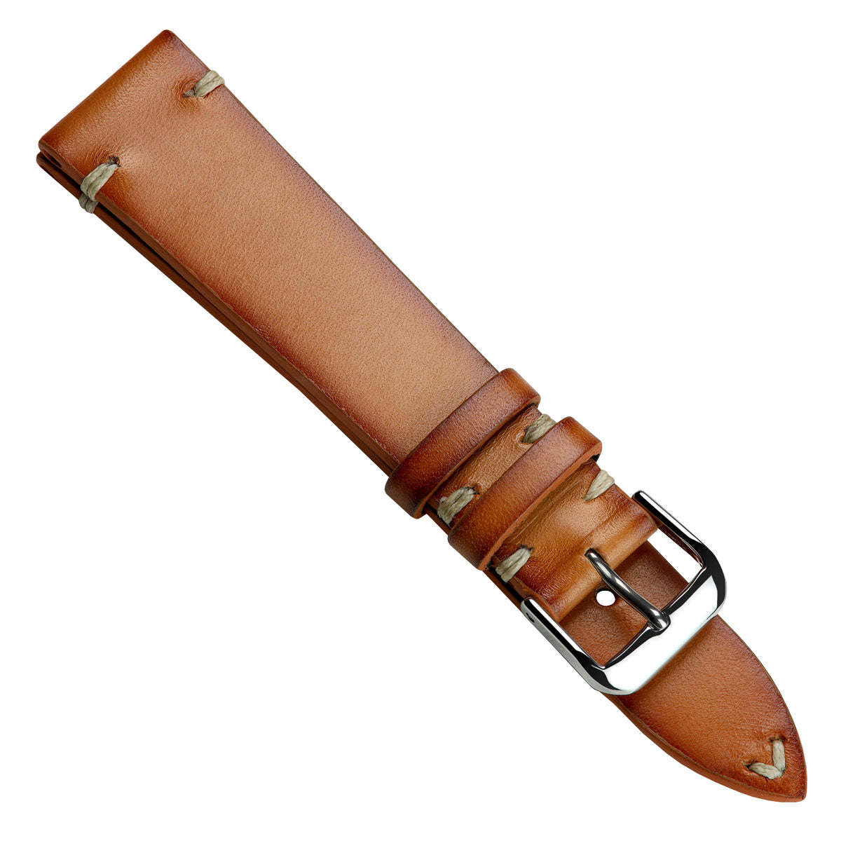 WatchGecko Oakley V-Stitch Hand Painted Watch Strap - Light Brown