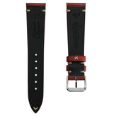 WatchGecko Oakley V-Stitch Hand Painted Watch Strap - Mahogany