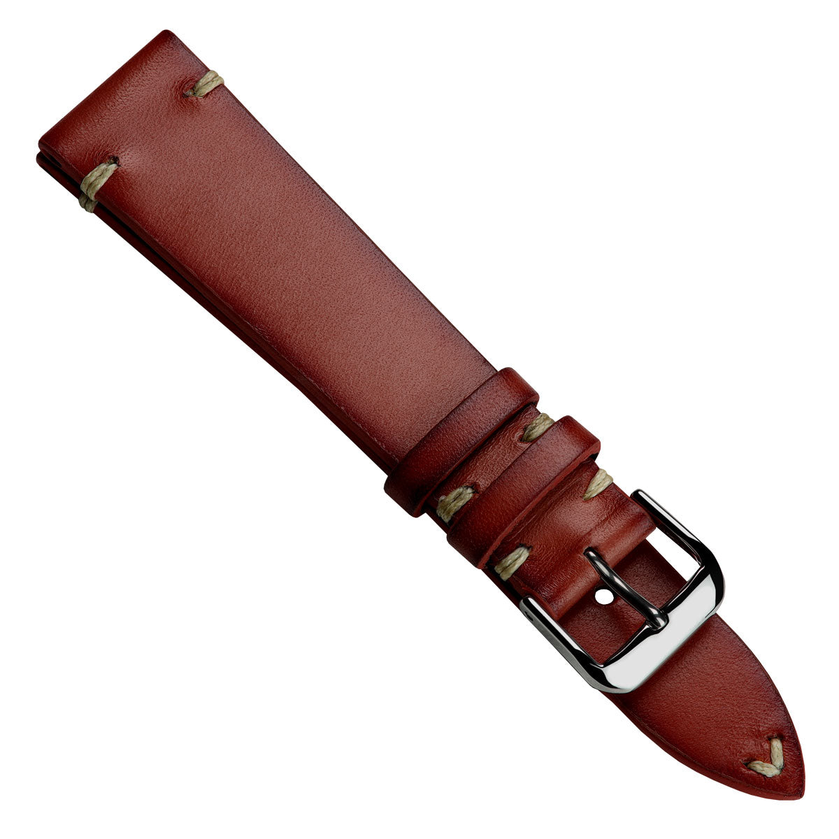 WatchGecko Oakley V-Stitch Hand Painted Watch Strap - Mahogany