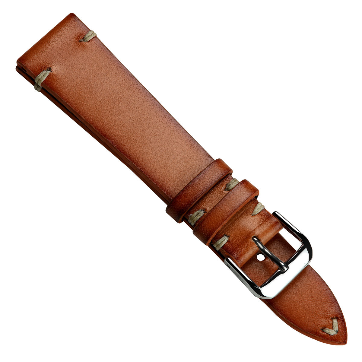 WatchGecko Oakley V-Stitch Hand Painted Watch Strap - Cognac