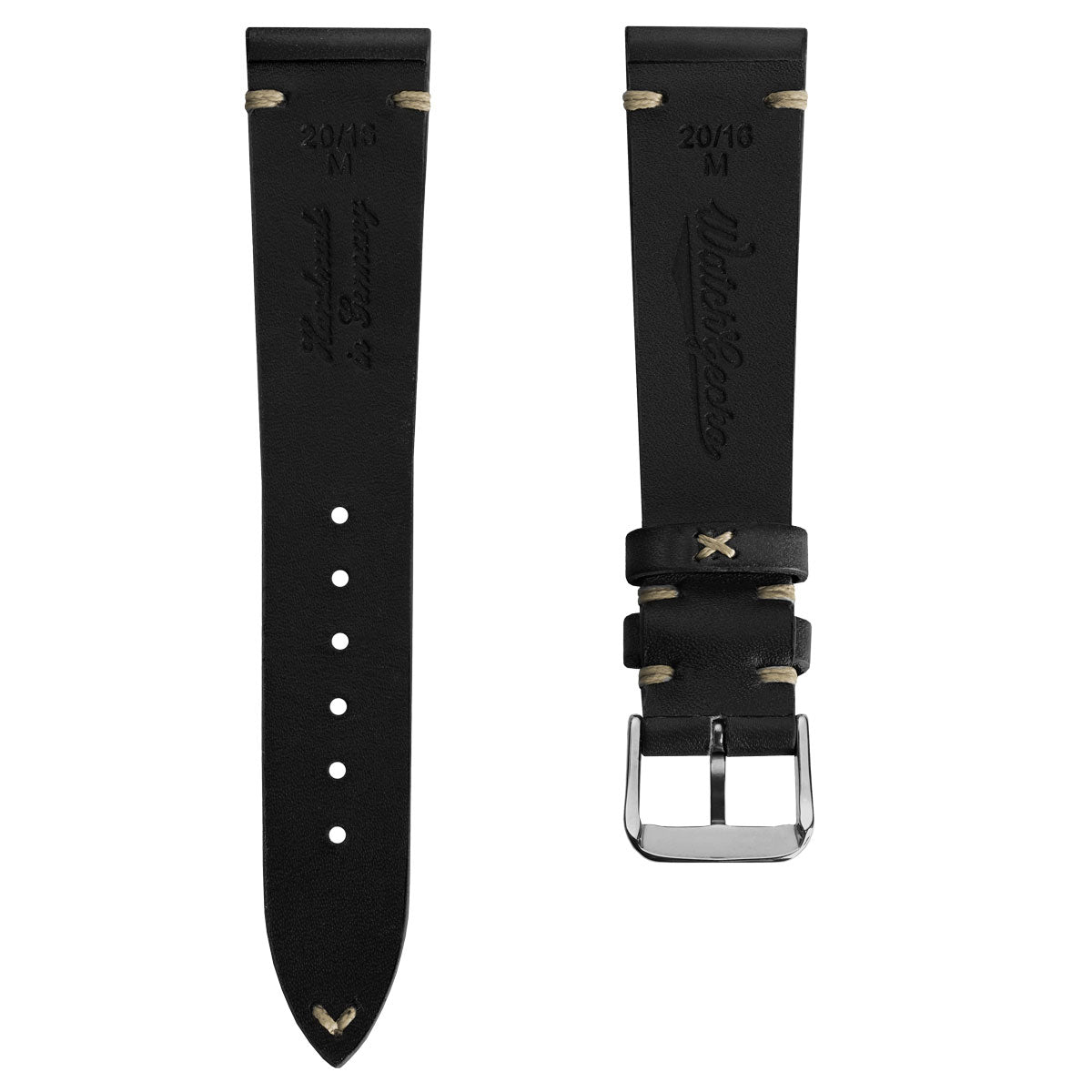 WatchGecko Oakley V-Stitch Hand Painted Watch Strap - Black