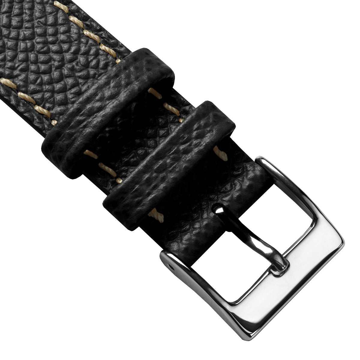 Hand Stitched Italian Leather Watch Strap - Alpine Black