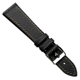 Hand Stitched Italian Leather Watch Strap - Alpine Black