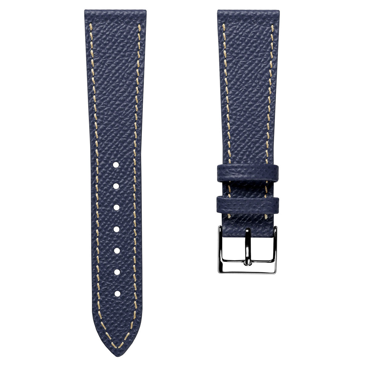 Sestriere Hand Stitched Italian Leather Watch Strap  - Alpine Blue