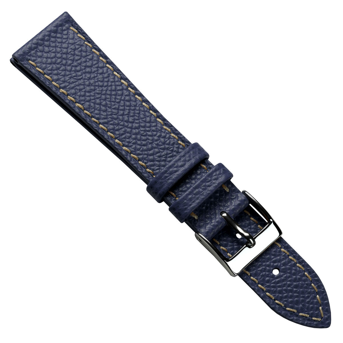 Sestriere Hand Stitched Italian Leather Watch Strap - Alpine Blue